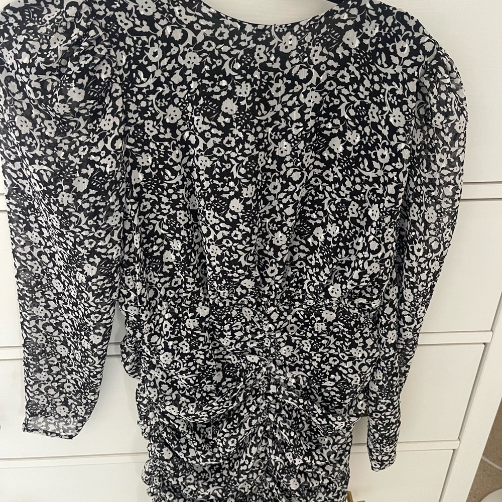 Vici Floral Black and White Dress